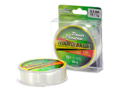 Флюорокарбон Power Phantom Fluorocarbon  0.45мм 15,3кг (7,0) 30м прозрачная - оптовый интернет-магазин рыболовных товаров Пиранья