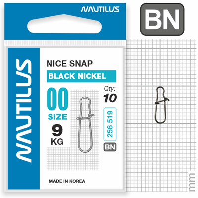  Nautilus Nice Snap black nickel size #  00  9 -  -   