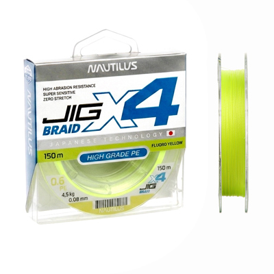 ���� Nautilus X4 Jig Braid Fluoro Yellow d-0.10�� 5.4�� 0,08PE 150� - ������� ��������-������� ���������� ������� �������