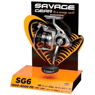 Стенд настольный для катушки Savage Gear SG Reel Counter Display, арт.74698(74668) - оптовый интернет-магазин рыболовных товаров Пиранья 1