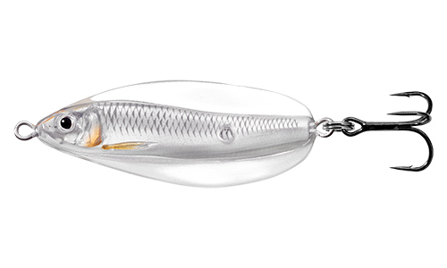 Блесна колеблющаяся LIVETARGET Erratic Shiner Spoon 50SS-134 Silver/Pearl, 50мм, 7г - оптовый интернет-магазин рыболовных товаров Пиранья