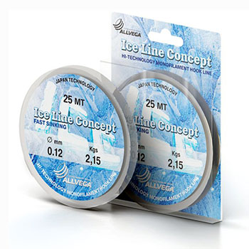 Леска  Allvega Ice Line Concept 0.12мм 2.15кг 25м прозрачная - оптовый интернет-магазин рыболовных товаров Пиранья