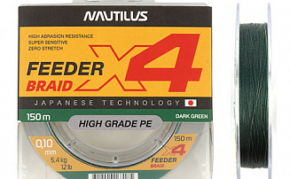 ���� Nautilus X4 Feeder Braid Dark Green d-0.16�� 10.8�� 150� - ������� ��������-������� ���������� ������� ������� - ������