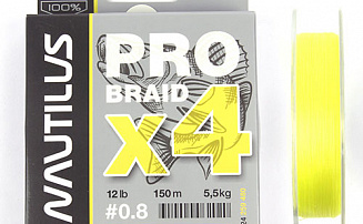  Nautilus Pro Braid X4 Fluo Yellow d-0.10 4.1 9lb 150 -  -    - 