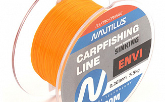 Леска карповая Nautilus Envi Orange 0,402мм.,13,7кг, 1200м. - оптовый интернет-магазин рыболовных товаров Пиранья - превью