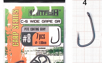   HITFISH Carp Series PTFE-GR C-5 Wide Gape GR   4 -  -    - 