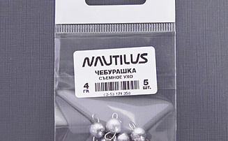 Грузило Nautilus Чебурашка съёмное ухо  4гр (уп.5шт) - оптовый интернет-магазин рыболовных товаров Пиранья - превью