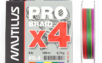 ���� Nautilus Pro Braid X4 Multicolor d-0.25 13.2�� 29lb 150� - ������� ��������-������� ���������� ������� ������� - ������