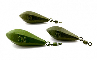 Груз Cargo Кегля (кольцо+вертлюг) цв. зеленое болото 130гр - оптовый интернет-магазин рыболовных товаров Пиранья - превью