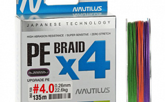���� Nautilus Braid X4 Multicolour d-0.24 20.1�� 3.5PE 135� - ������� ��������-������� ���������� ������� ������� - ������