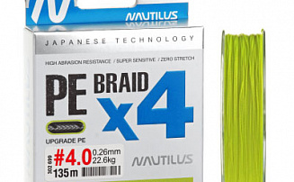 ���� Nautilus Braid X4 Fluoro Yellow d-0.22 18.1�� 3.0PE 135� - ������� ��������-������� ���������� ������� ������� - ������