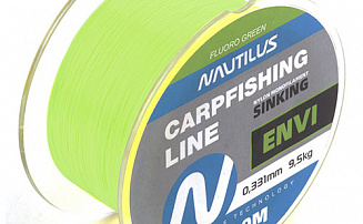 Леска карповая Nautilus Envi Fluoro green 0,402мм.,13,7кг, 1200м. - оптовый интернет-магазин рыболовных товаров Пиранья - превью