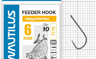 Крючок Nautilus Feeder Лещ/плотва 1119BN № 6 - оптовый интернет-магазин рыболовных товаров Пиранья - превью
