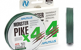 ���� Nautilus Monster Pike Braid X4 Dark Green d-0.38 31.7�� 70lb 150� - ������� ��������-������� ���������� ������� ������� - ������