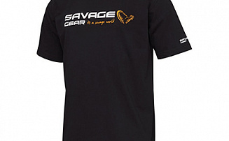 Футболка Savage Gear Signature Logo T-Shirt Black Ink р.XL, арт.73647 - оптовый интернет-магазин рыболовных товаров Пиранья - превью