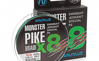 ���� Nautilus Monster Pike Braid X8 Dark Green d-0.38 34.3�� 76lb 150� - ������� ��������-������� ���������� ������� ������� - ������
