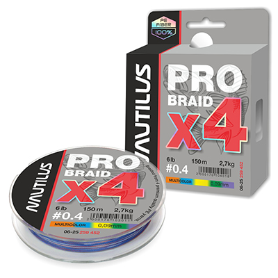  Nautilus Pro Braid X4 Multicolor d-0.09 2.7 6lb 150 -  -   