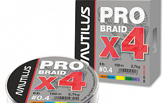  Nautilus Pro Braid X4 Multicolor d-0.10 4.1 9lb 150 -  -    - 